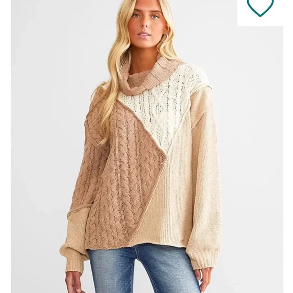 Miss Me‎ Cable Knit Women's Sweater Loose Fit Cozy BOHO Size M